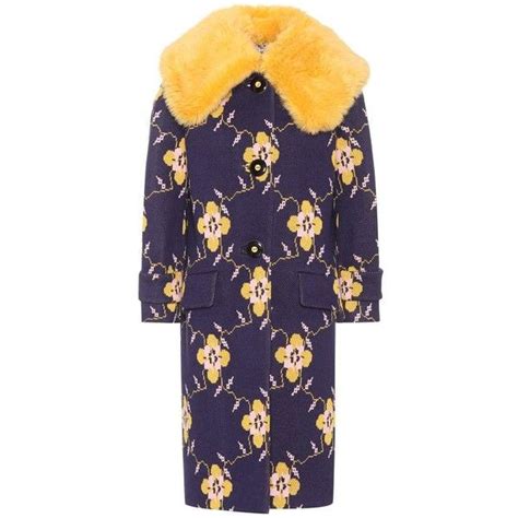 wool-blend jacquard coat miu miu|Miu Miu Coats .